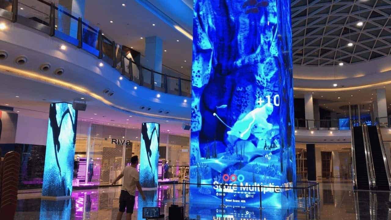 LED video tower in Muscat