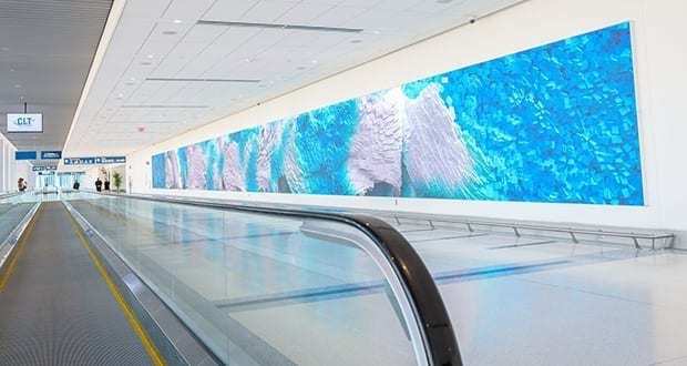 LED screens at American airport