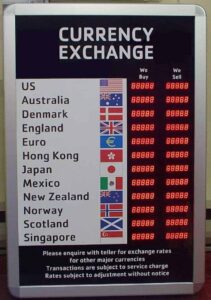 digital exchange rate board